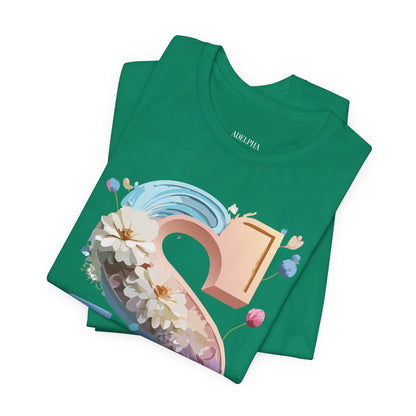 Natural Cotton Tee Shirt - Letters Collection - S Printify