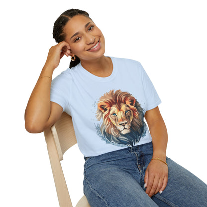 Unisex Lion Shirt Floral Lion Tee Gildan Softstyle 64000 Tee