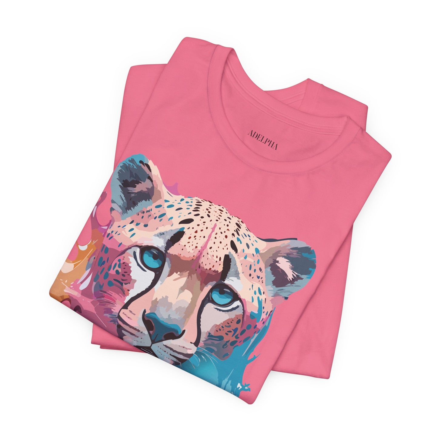 Natural Cotton Tee Shirt with Cheetah