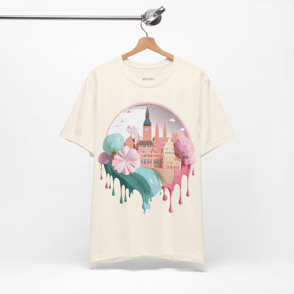 Natural Cotton Tee Shirt - Beautiful Places Collection - Prague Printify
