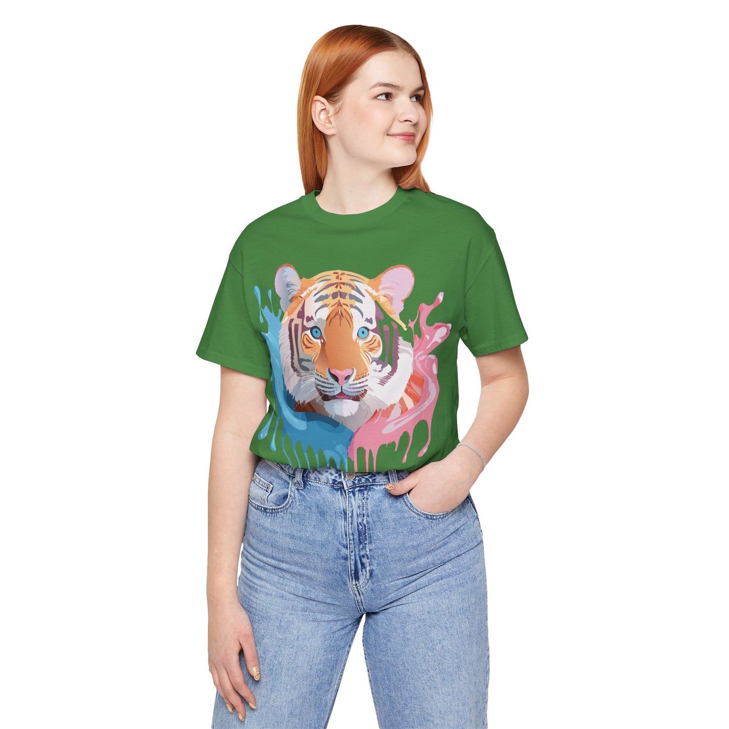 Natural Cotton Tee Shirt with Tiger