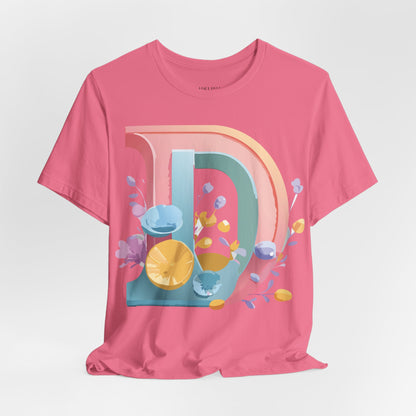 Natural Cotton Tee Shirt - Letters Collection - D Printify