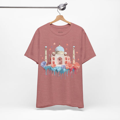 Natural Cotton Tee Shirt - Taj Mahal, India Printify