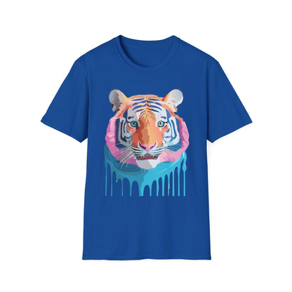 Tiger Print Unisex Softstyle Breathable Cotton Tee 64000 Gildan Shirt