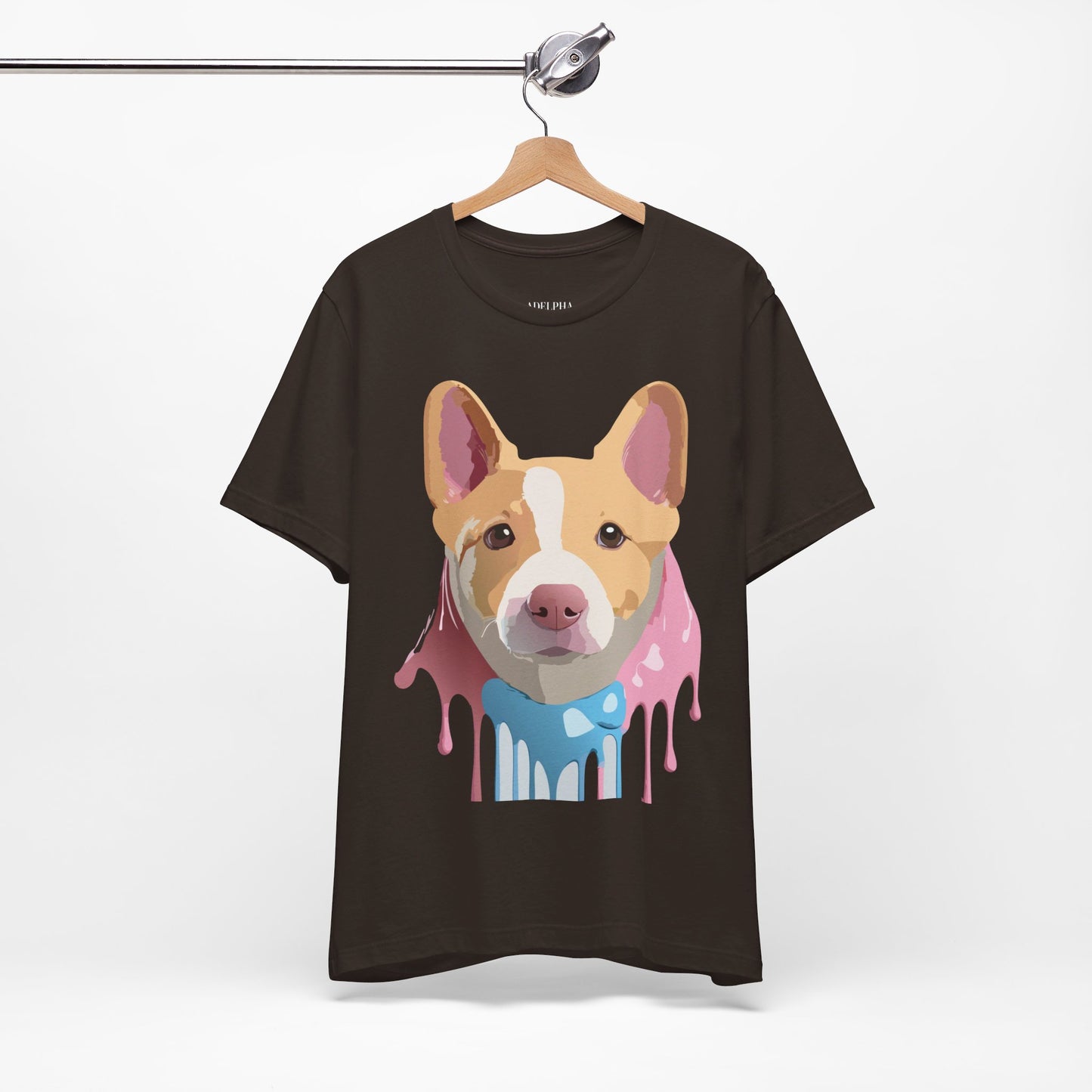 Natural Cotton Tee Shirt with Dog