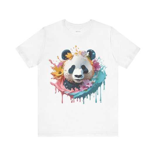 Natural Cotton Tee Shirt with Panda