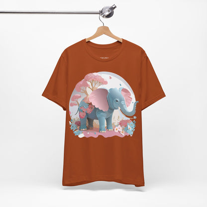 Natural Cotton Tee Shirt with Elephant Printify