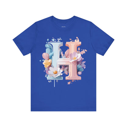 Natural Cotton Tee Shirt - Letters Collection - H Printify