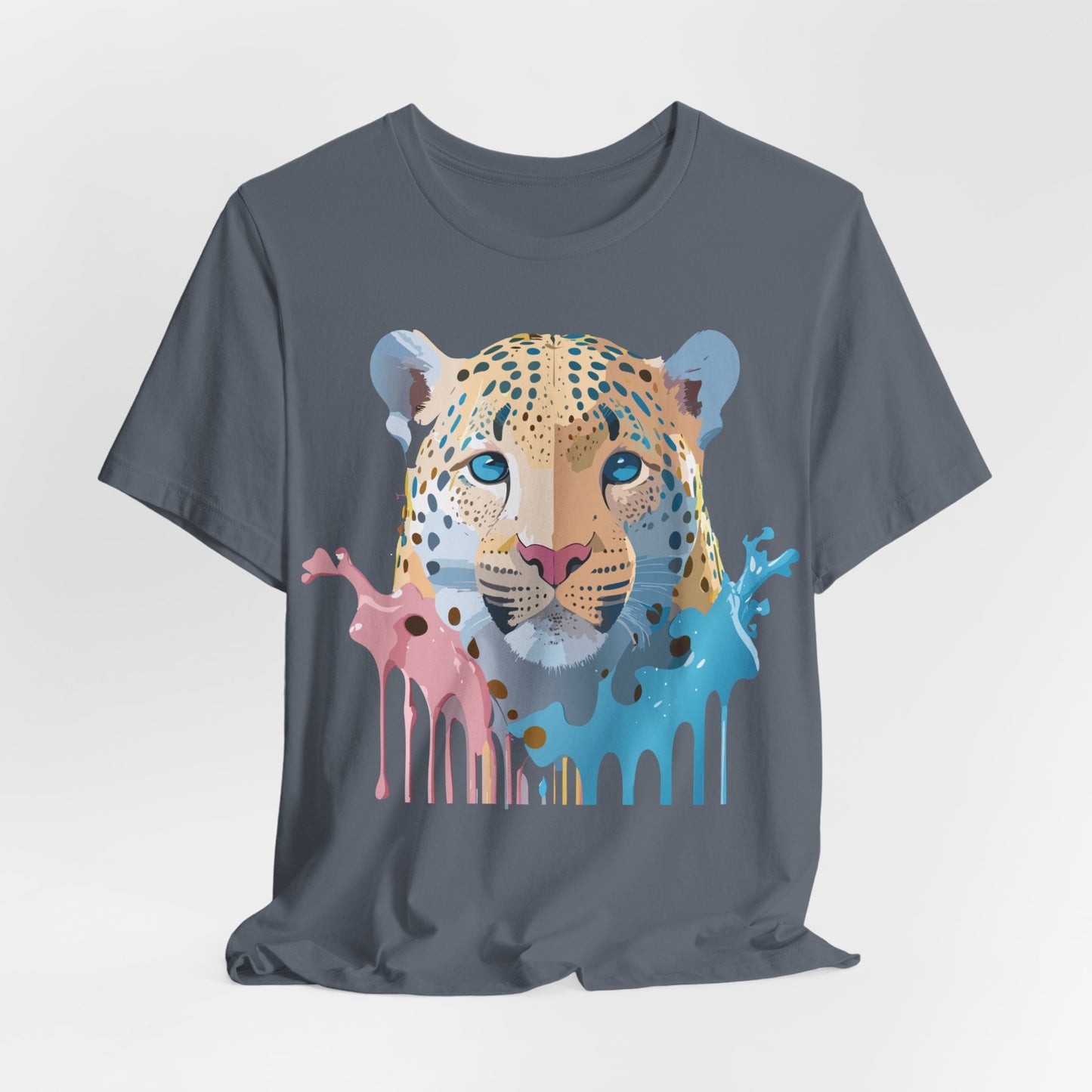 Natural Cotton Tee Shirt with Cheetah