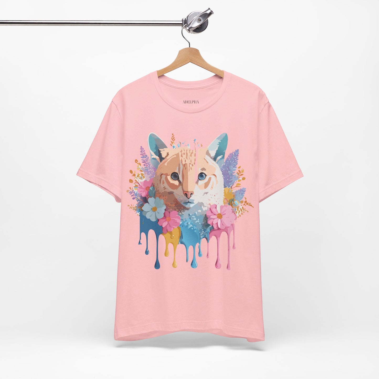 Natural Cotton Tee Shirt with Cat