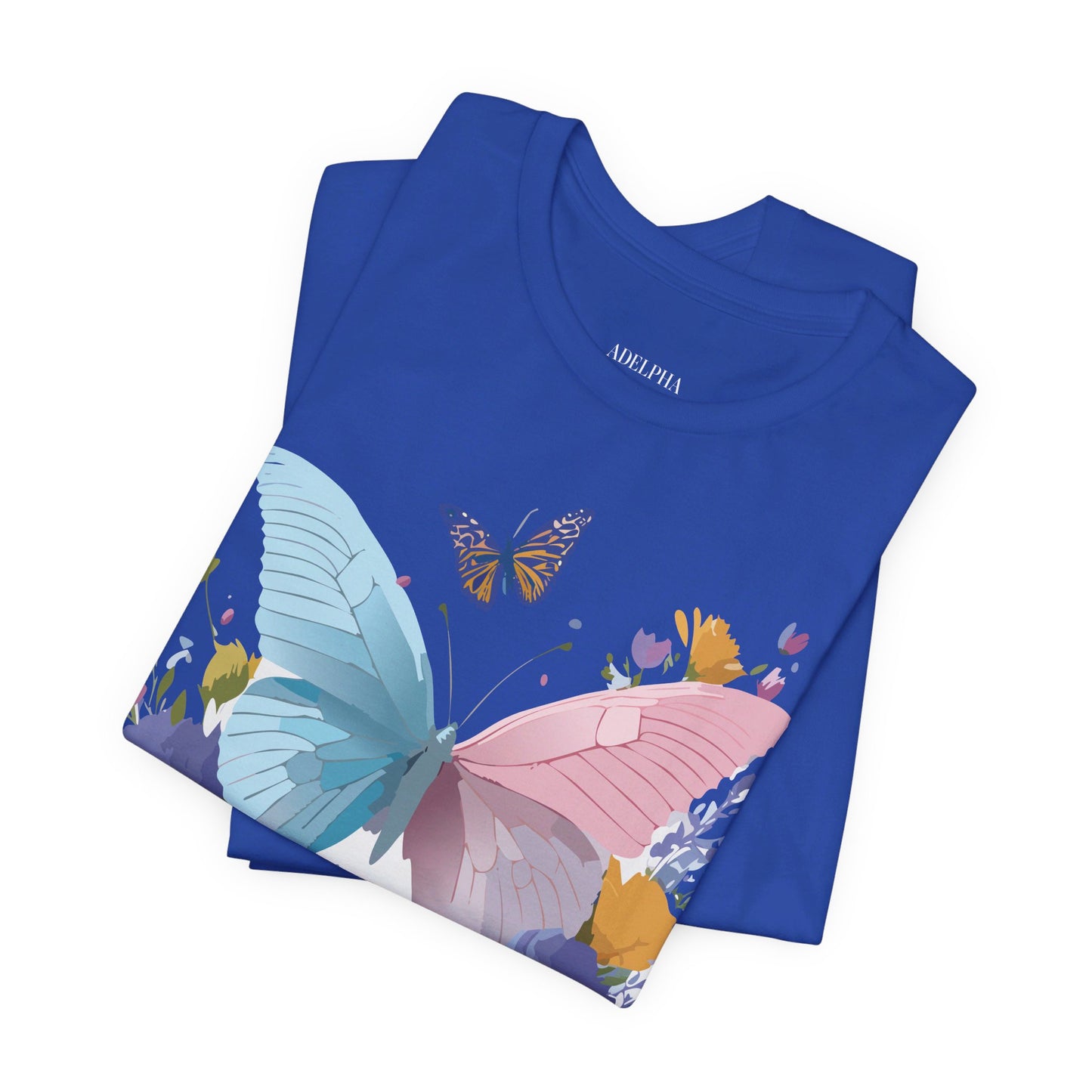 Natural Cotton Tee Shirt with Butterfly