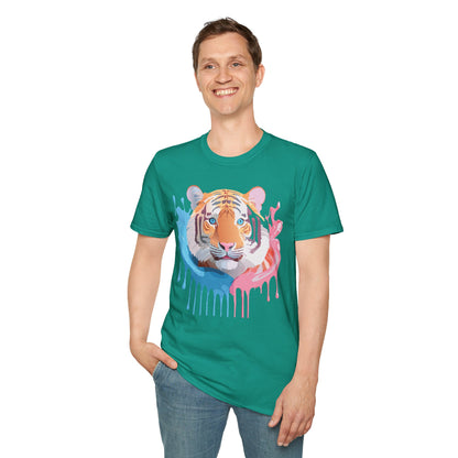 Tiger Shirt Unisex Animal Print Tee Gildan Softstyle 64000 Cotton
