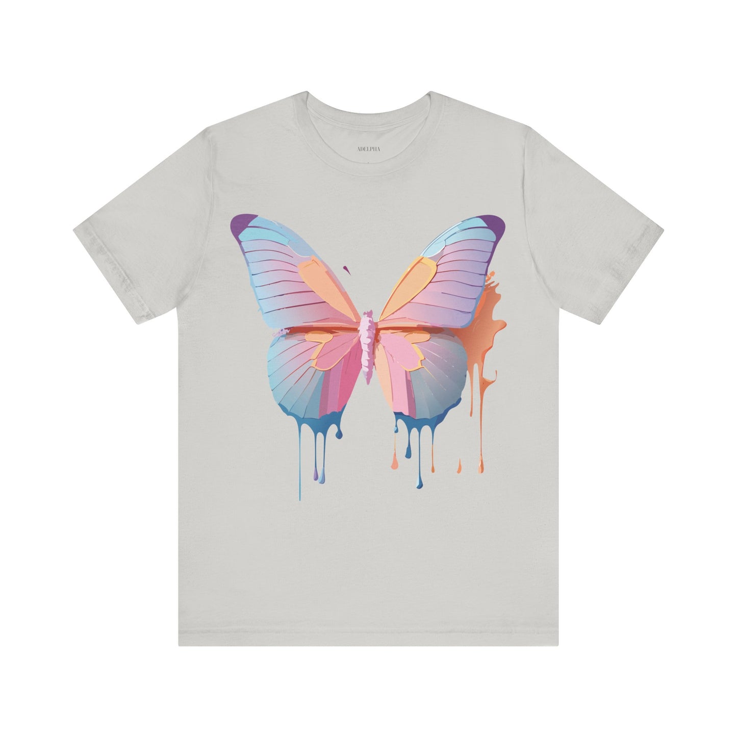 Natural Cotton Tee Shirt with Butterfly