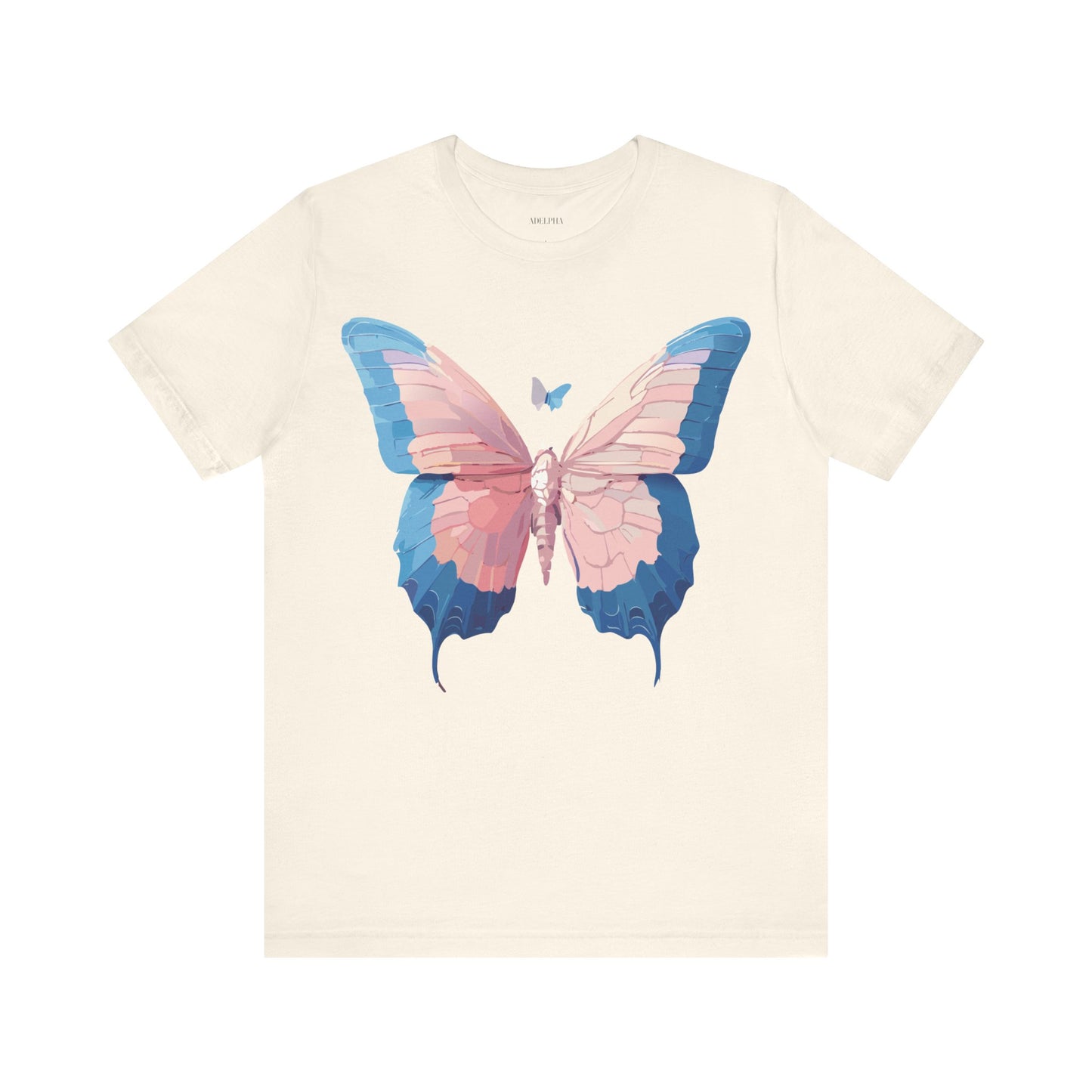 Natural Cotton Tee Shirt with Butterfly