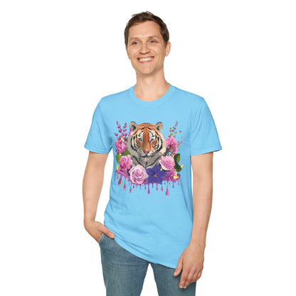Tiger Print Shirt Unisex Animal Tee Softstyle Gildan 64000 Cotton