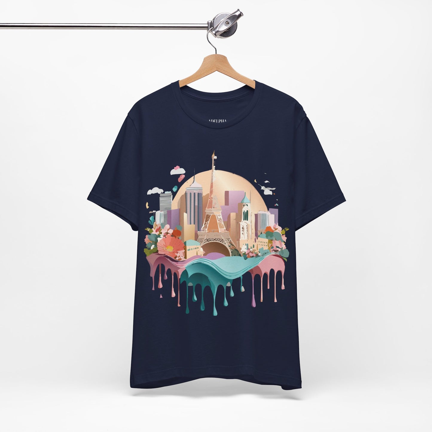 Natural Cotton Tee Shirt - Beautiful Places Collection - Paris Printify