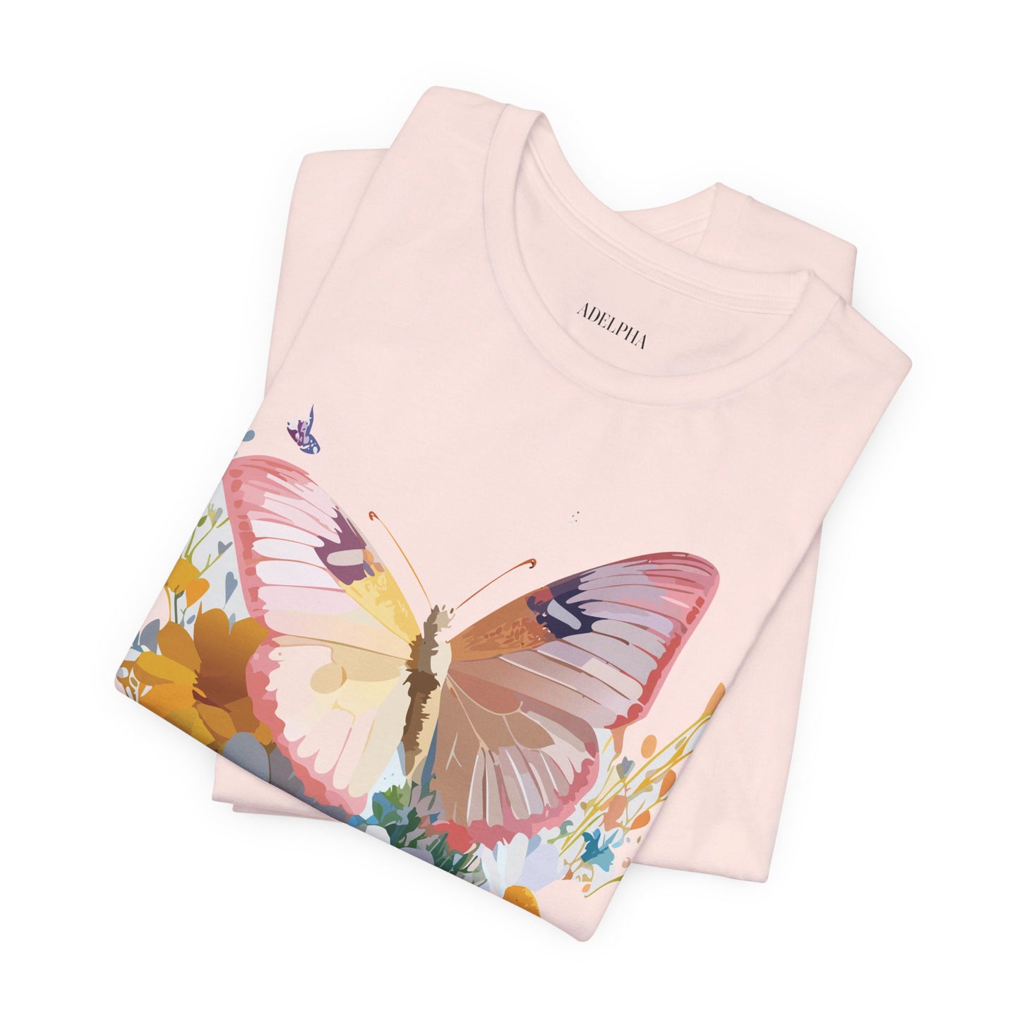 T-Shirt aus natürlicher Baumwolle mit Schmetterling