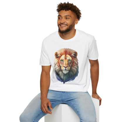 Gildan Softstyle Lion Shirt Unisex Floral Tee Animal Print Tee