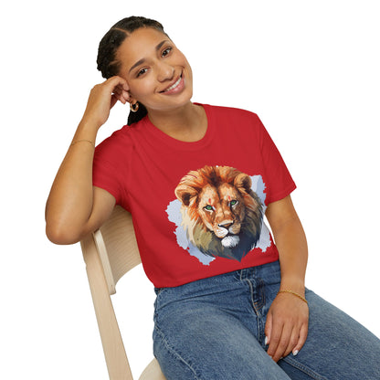 Lion Shirt Unisex Animal Tee Softstyle Gildan 64000 100 Percent Ring Spun Cotton