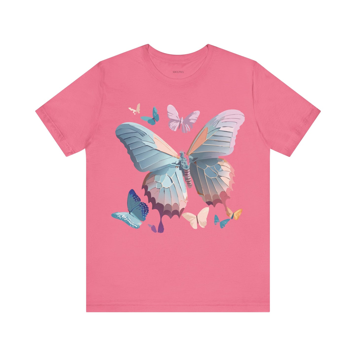 Natural Cotton Tee Shirt with Butterfly