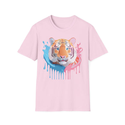 Tiger Shirt Unisex Animal Print Tee Gildan Softstyle 64000 Cotton