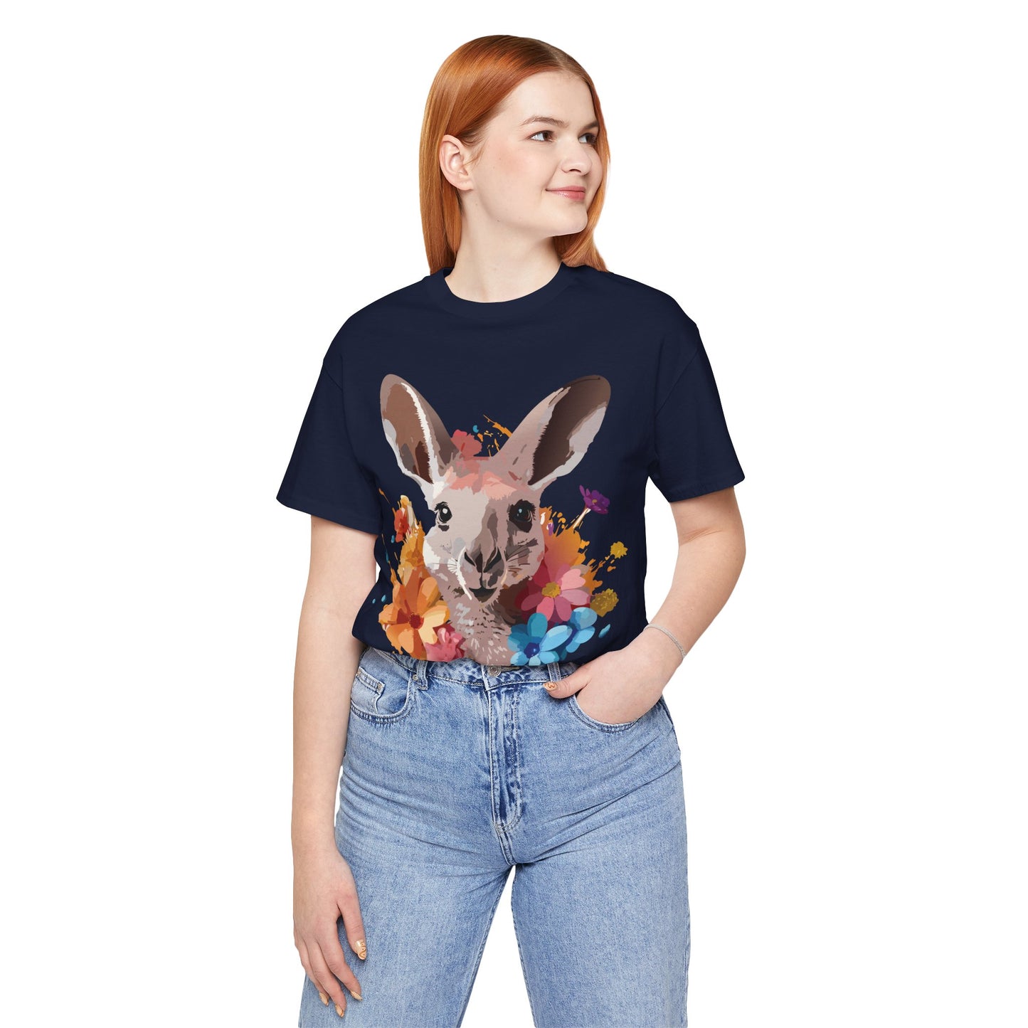 Natural Cotton Tee Shirt with Kangaroo