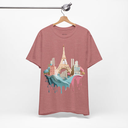 Natural Cotton Tee Shirt - Beautiful Places Collection - Paris Printify