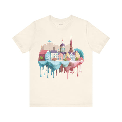 Natural Cotton Tee Shirt - Beautiful Places Collection - Warnemünde and Rostock - Germany Printify