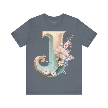 Natural Cotton Tee Shirt - Letters Collection - J Printify