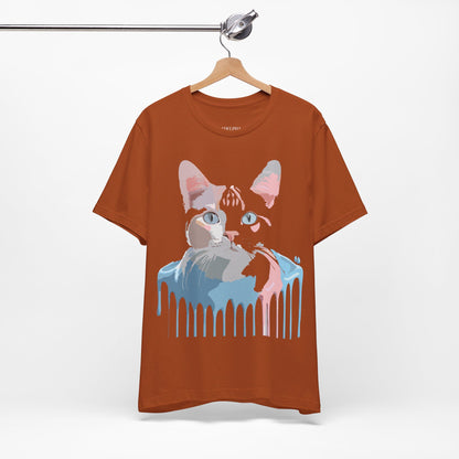 Natural Cotton Tee Shirt with Cat Printify