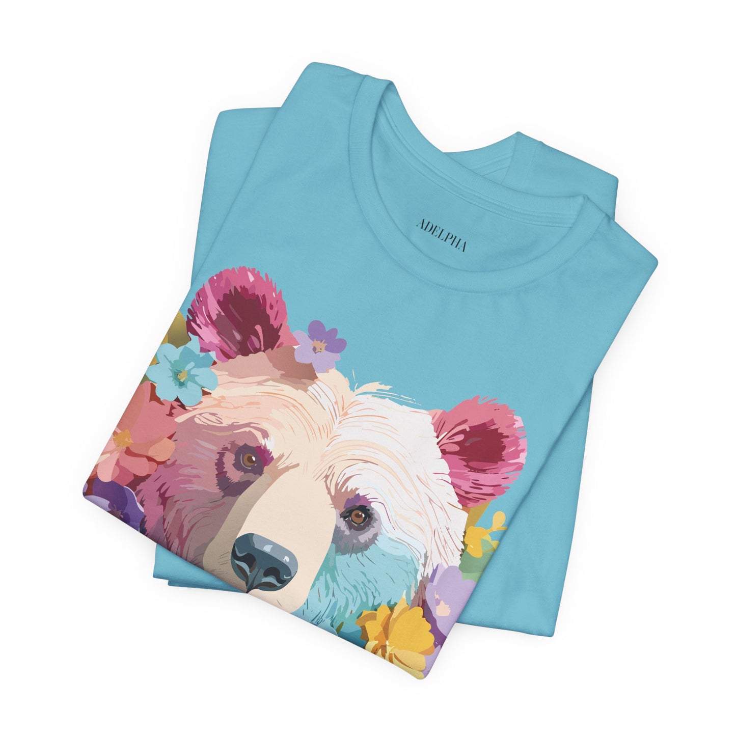 Natural Cotton Tee Shirt with Bear