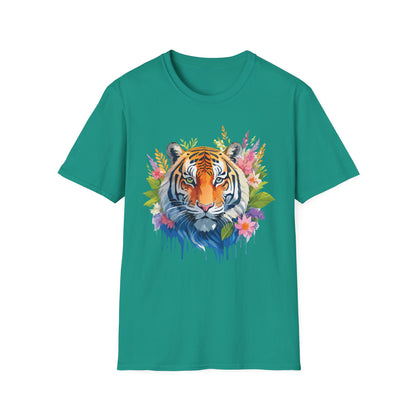 Tiger Print Unisex Gildan Softstyle Tee 64000 100 Percent Ring Spun Cotton