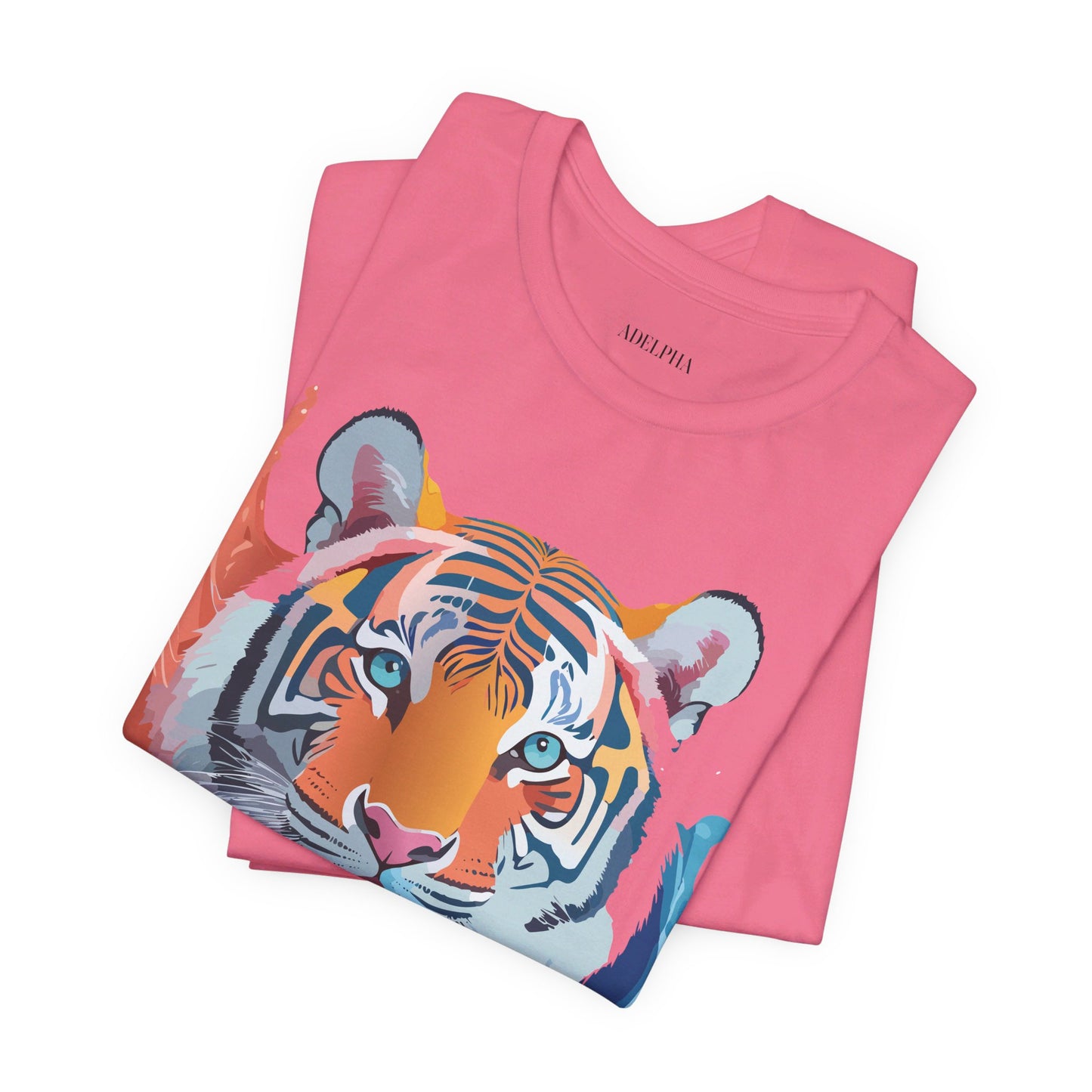 Natural Cotton Tee Shirt with Tiger