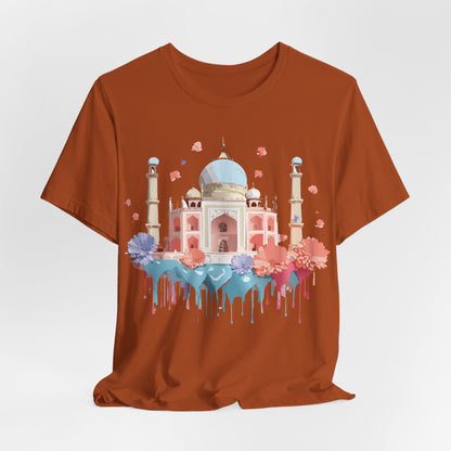 Natural Cotton Tee Shirt - Taj Mahal, India Printify