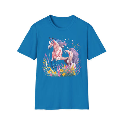 Horse Shirt Unisex Tee Animal Print Gildan Softstyle 64000 Ring Spun Cotton