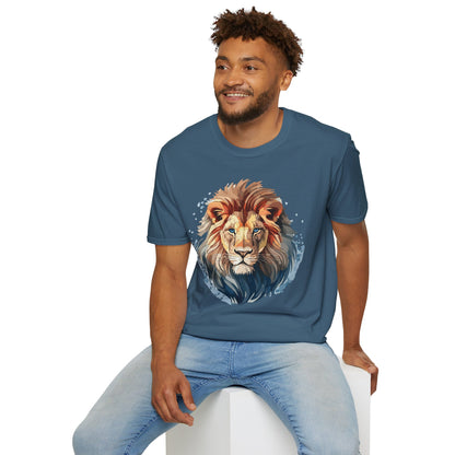 Unisex Lion Shirt Floral Lion Tee Gildan Softstyle 64000 Tee