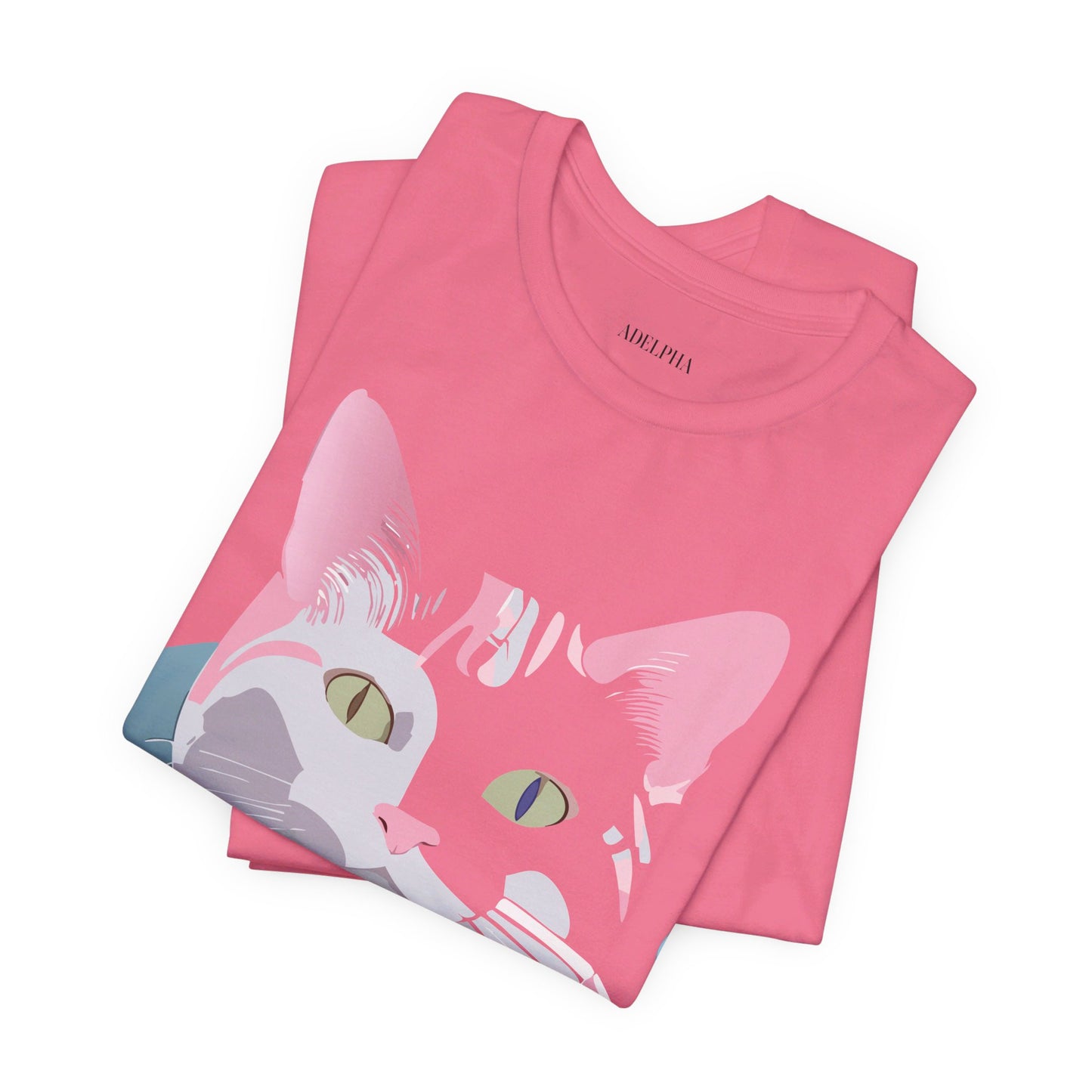 Natural Cotton Tee Shirt with Cat