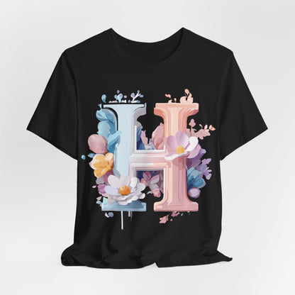 Natural Cotton Tee Shirt - Letters Collection - H Printify