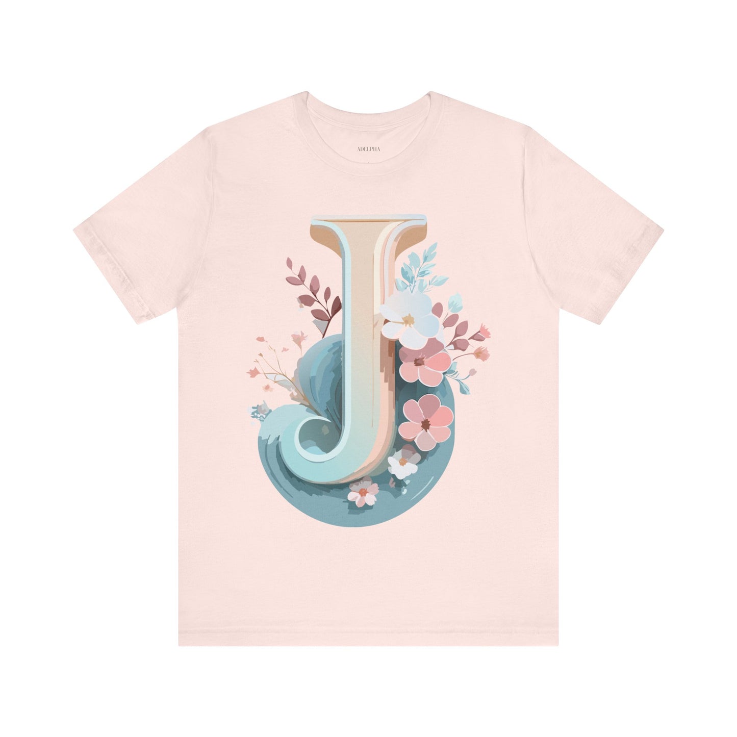 Natural Cotton Tee Shirt - Letters Collection - J