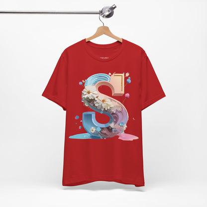 Natural Cotton Tee Shirt - Letters Collection - S Printify