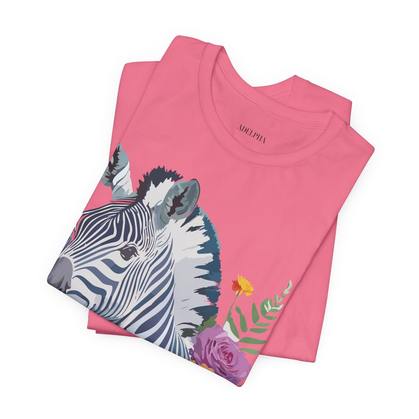 Natural Cotton Tee Shirt with Zebra