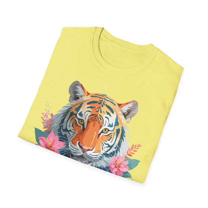 Tiger Unisex Softstyle T Shirt 100 Percent Cotton Gildan 64000 Animal Tee