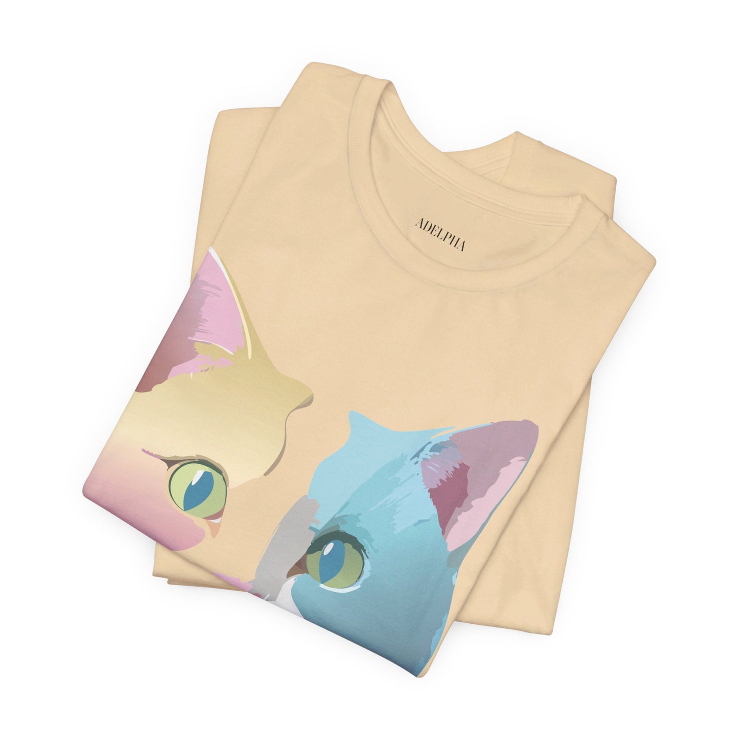 Natural Cotton Tee Shirt with Cat