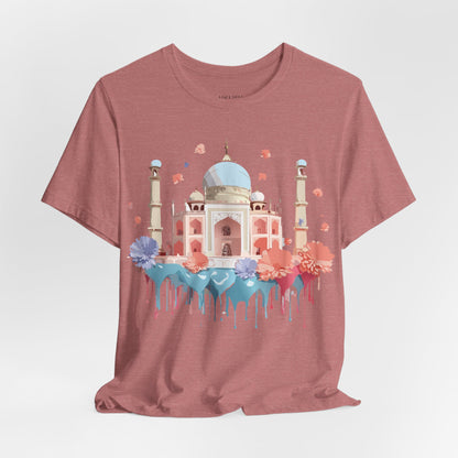 Natural Cotton Tee Shirt - Taj Mahal, India Printify