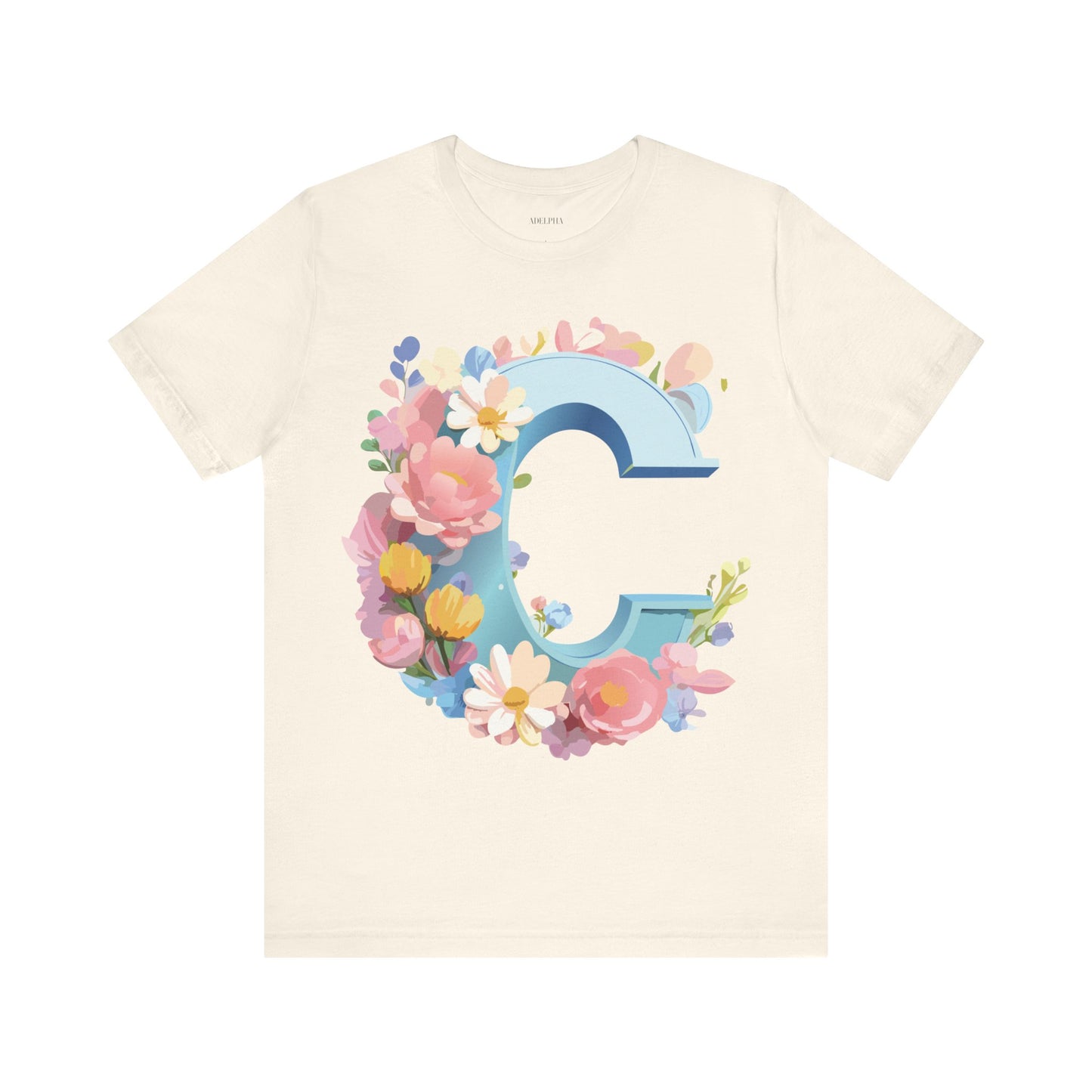 Natural Cotton Tee Shirt - Letters Collection - C