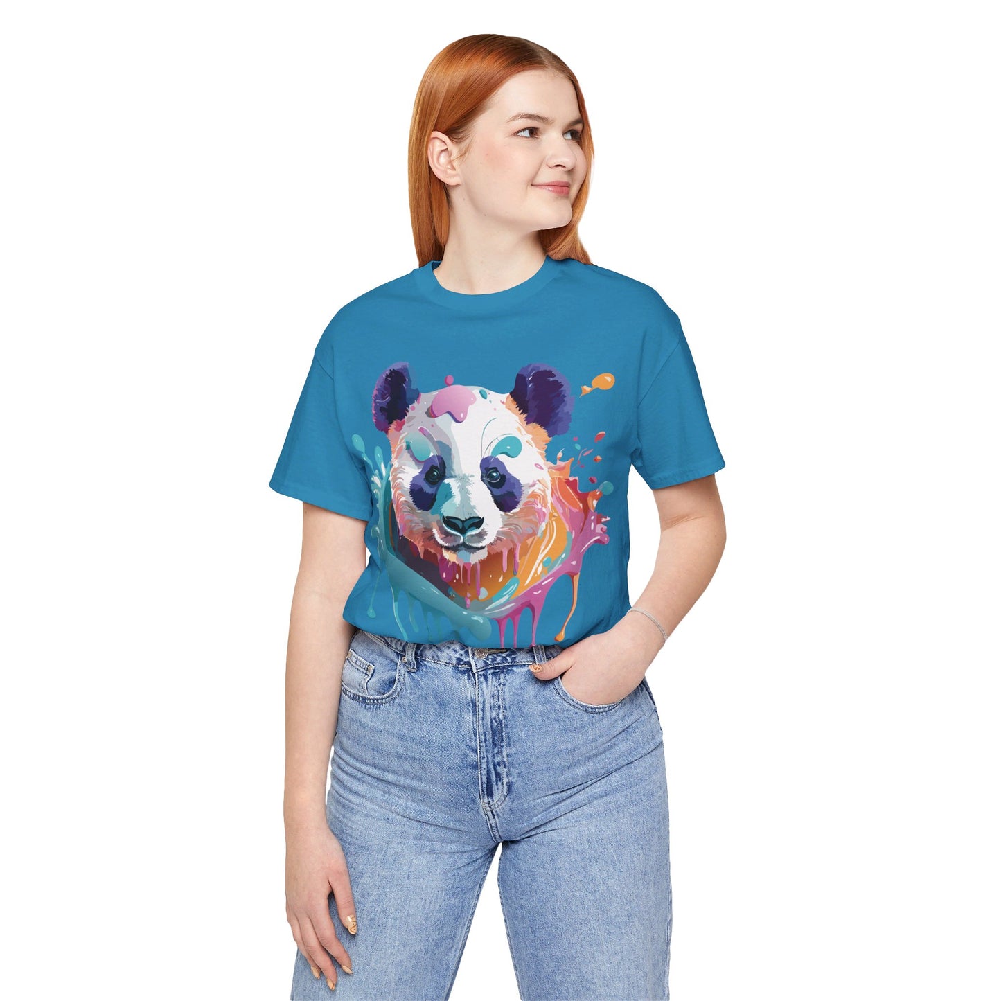 Natural Cotton Tee Shirt with Panda