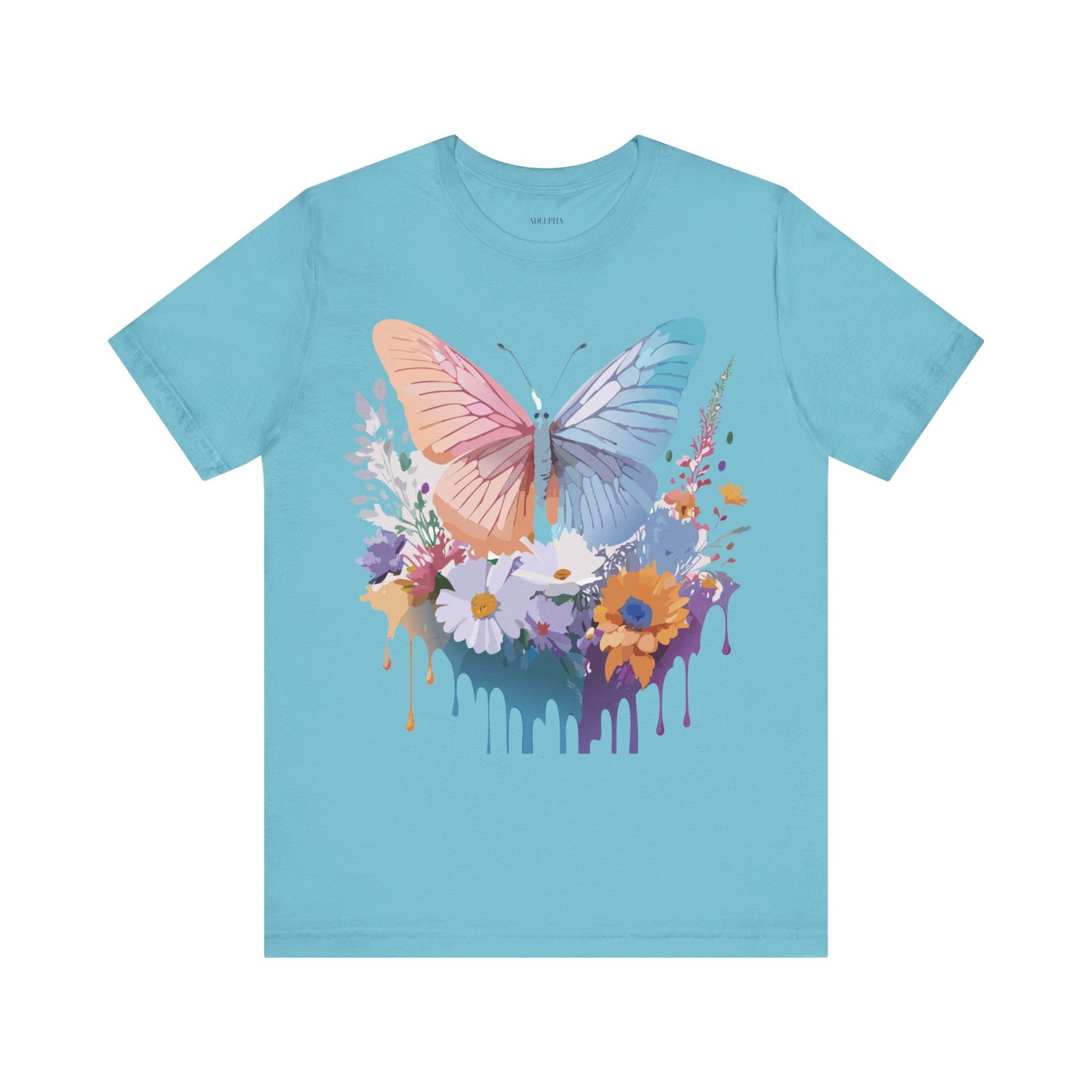 Natural Cotton Tee Shirt with Butterfly