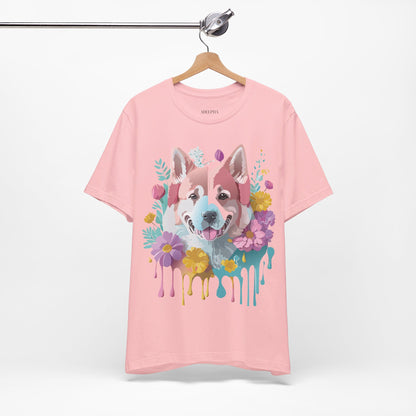 Natural Cotton Tee Shirt with Dog Printify