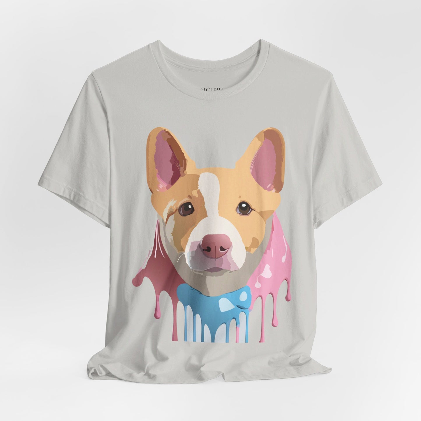 Natural Cotton Tee Shirt with Dog