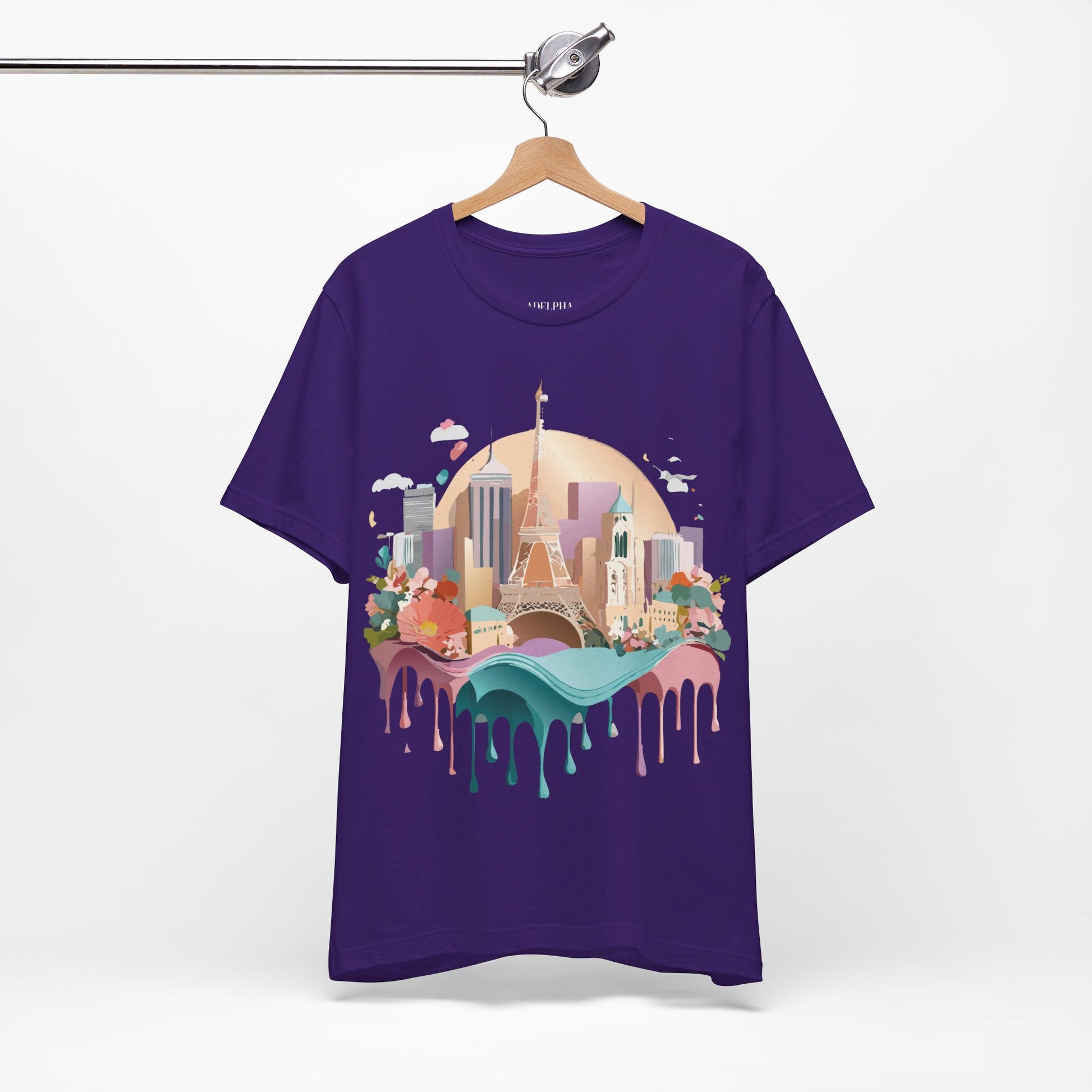 Natural Cotton Tee Shirt - Beautiful Places Collection - Paris Printify